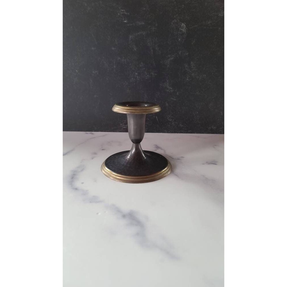 Dark Metal Candlestick Holder